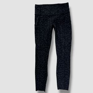 Lululemon Fast Free Tight Leggings II Size 6 Formation Camo Deep Coal 25" Nulux